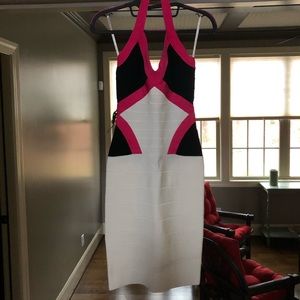 Herve Leger v neck dress